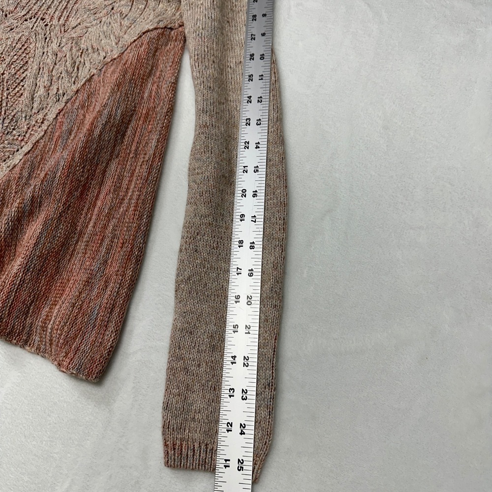 Anthropologie MOTH Anita Cable Knit Sweater Peplum Flare Earth Tone Large Boho - Picture 10 of 12